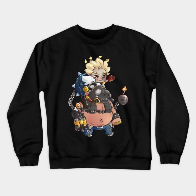 Junkrat Roadhog Crewneck Sweatshirt by arisachibara